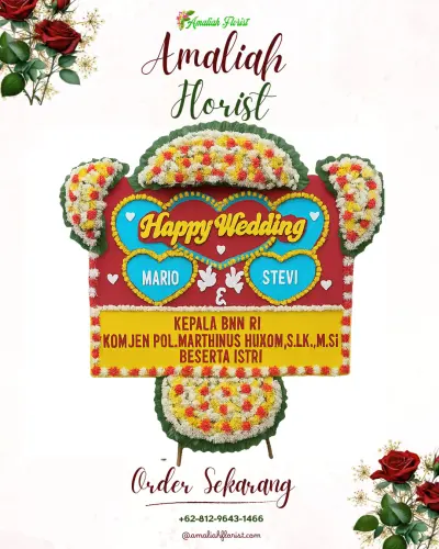 Karangan Papan Bunga Pernikahan di Bagan Pete